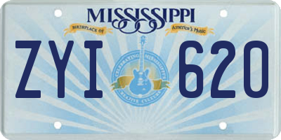 MS license plate ZYI620