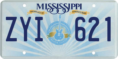 MS license plate ZYI621