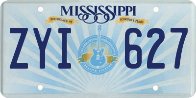 MS license plate ZYI627