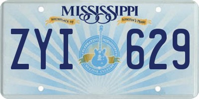 MS license plate ZYI629