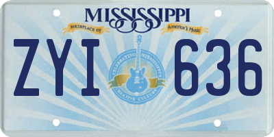 MS license plate ZYI636
