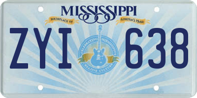 MS license plate ZYI638