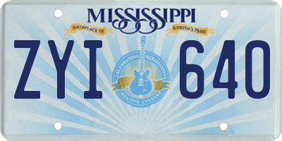 MS license plate ZYI640
