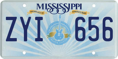 MS license plate ZYI656