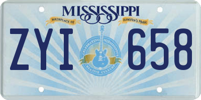 MS license plate ZYI658