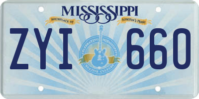 MS license plate ZYI660