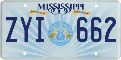 MS license plate ZYI662