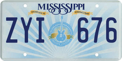 MS license plate ZYI676