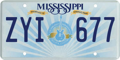 MS license plate ZYI677