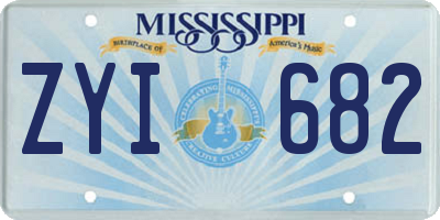MS license plate ZYI682
