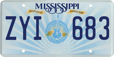 MS license plate ZYI683