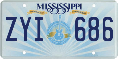 MS license plate ZYI686