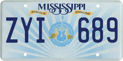 MS license plate ZYI689