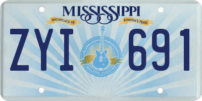 MS license plate ZYI691