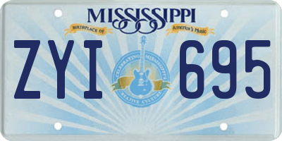 MS license plate ZYI695