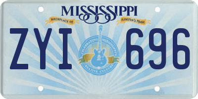 MS license plate ZYI696