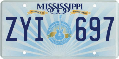 MS license plate ZYI697