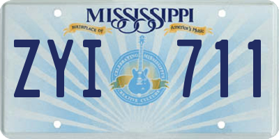 MS license plate ZYI711