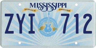 MS license plate ZYI712