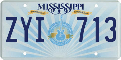MS license plate ZYI713