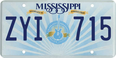 MS license plate ZYI715