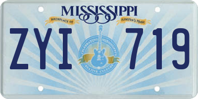 MS license plate ZYI719