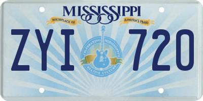MS license plate ZYI720