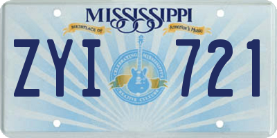 MS license plate ZYI721