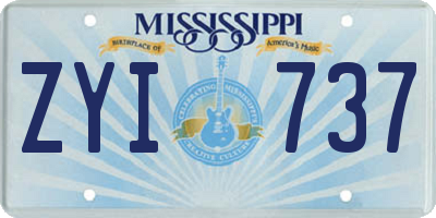 MS license plate ZYI737
