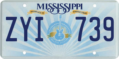 MS license plate ZYI739