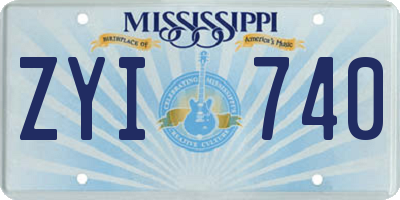 MS license plate ZYI740