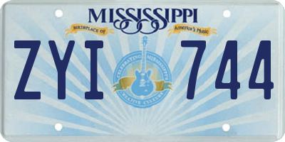 MS license plate ZYI744