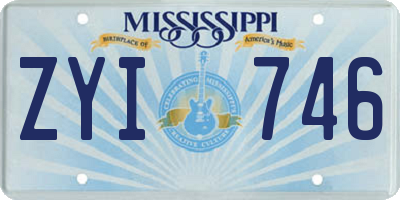 MS license plate ZYI746