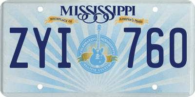 MS license plate ZYI760