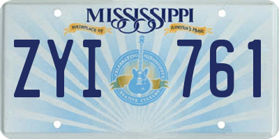 MS license plate ZYI761