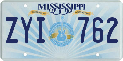 MS license plate ZYI762
