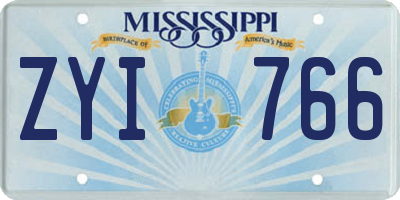 MS license plate ZYI766