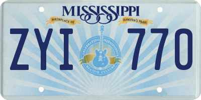 MS license plate ZYI770