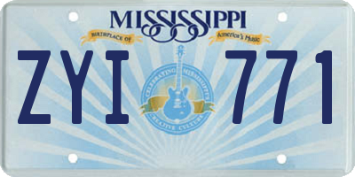 MS license plate ZYI771