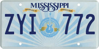 MS license plate ZYI772