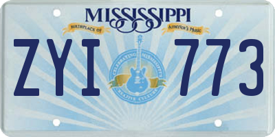 MS license plate ZYI773
