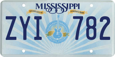 MS license plate ZYI782