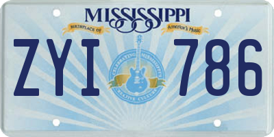 MS license plate ZYI786