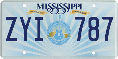 MS license plate ZYI787