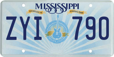 MS license plate ZYI790