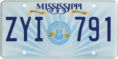 MS license plate ZYI791