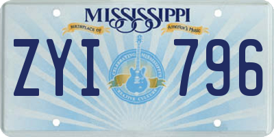 MS license plate ZYI796