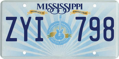 MS license plate ZYI798