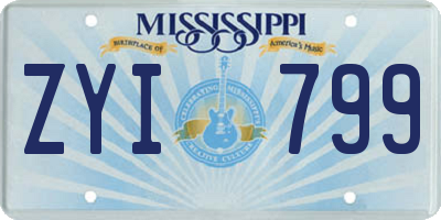 MS license plate ZYI799