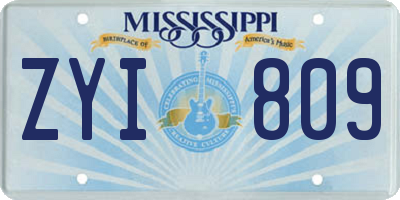 MS license plate ZYI809